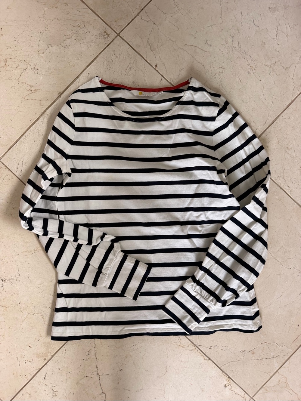 Boden women’s Navy & White Striped Long-Sleeve Top